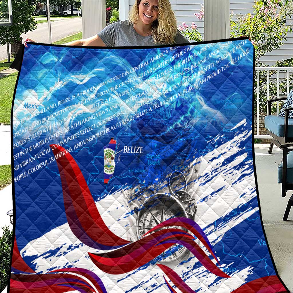 Belize One Flag One Heart Quilt Caribbean Heartbeat - Where Compass Meets Culture