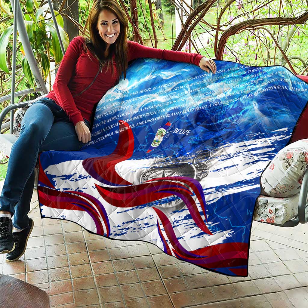 Belize One Flag One Heart Quilt Caribbean Heartbeat - Where Compass Meets Culture