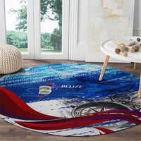 Belize One Flag One Heart Round Carpet Caribbean Heartbeat - Where Compass Meets Culture