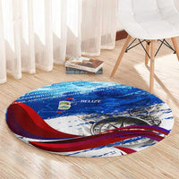 Belize One Flag One Heart Round Carpet Caribbean Heartbeat - Where Compass Meets Culture
