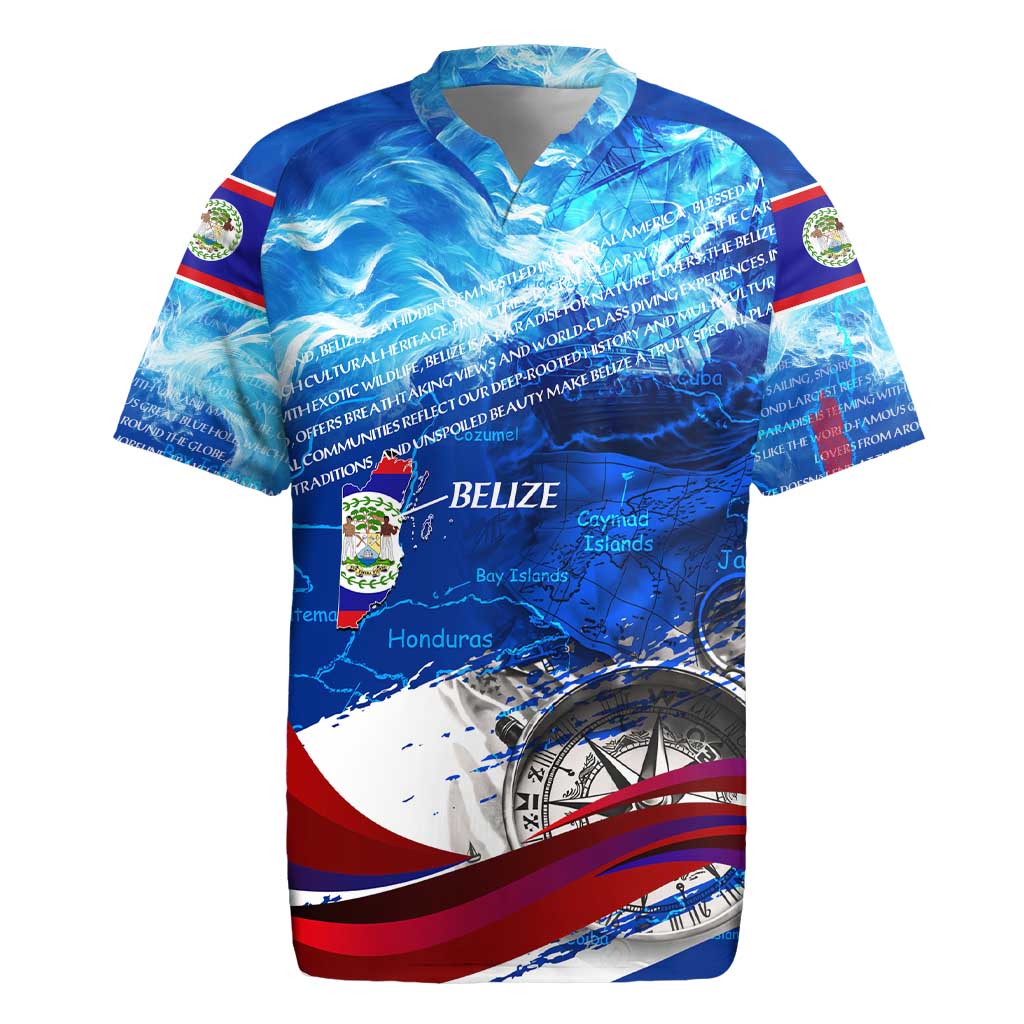 Belize One Flag One Heart Rugby Jersey Caribbean Heartbeat - Where Compass Meets Culture