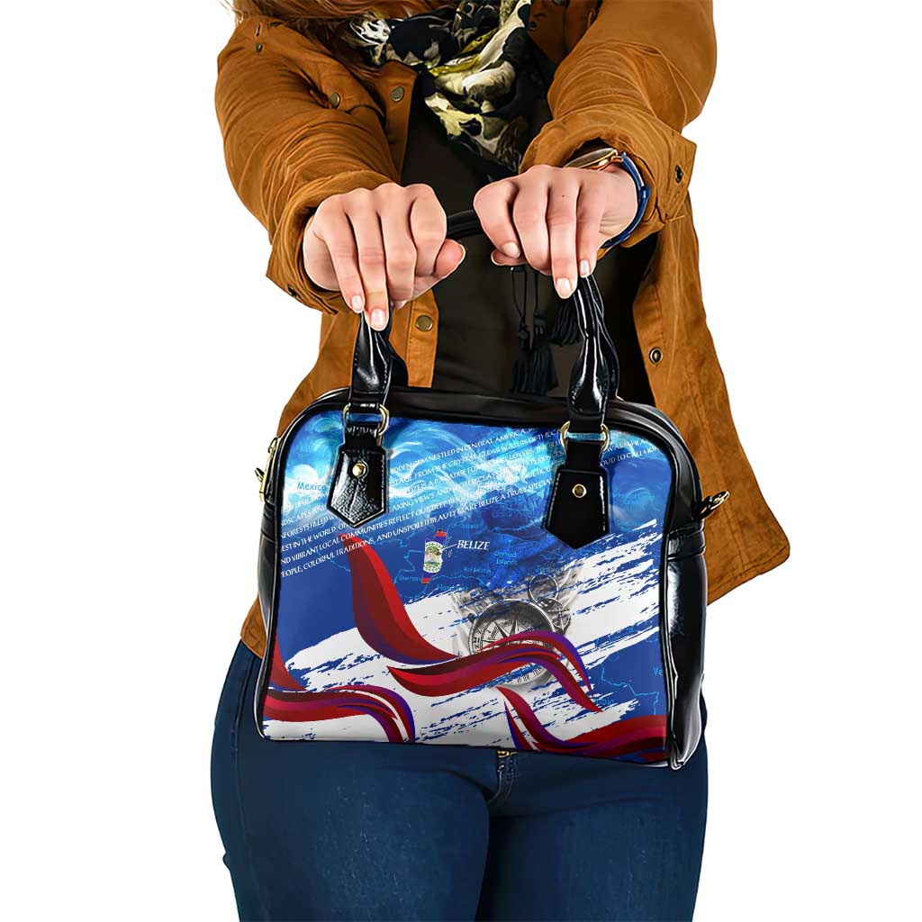 Belize One Flag One Heart Shoulder Handbag Caribbean Heartbeat - Where Compass Meets Culture