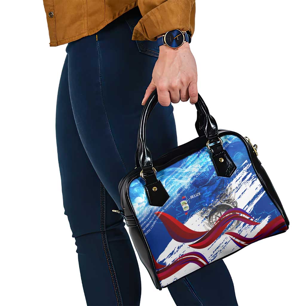 Belize One Flag One Heart Shoulder Handbag Caribbean Heartbeat - Where Compass Meets Culture