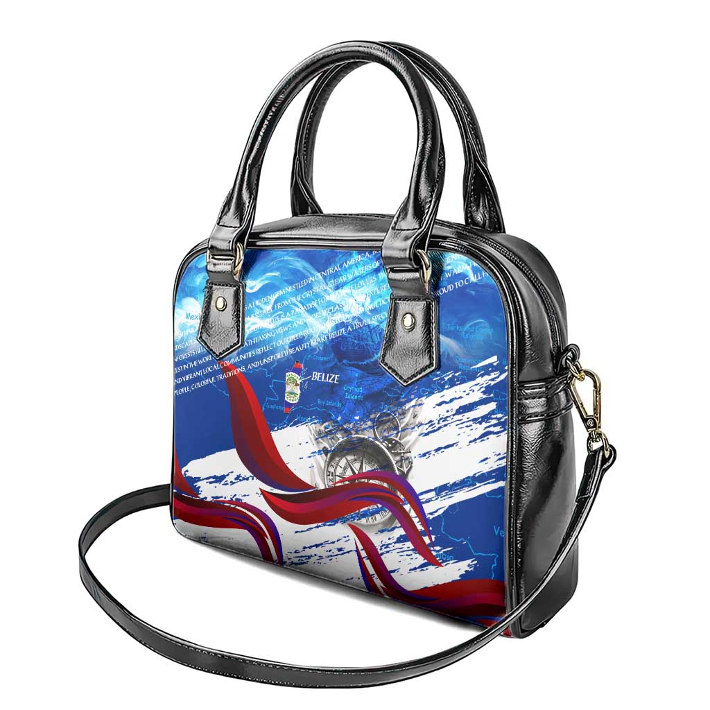 Belize One Flag One Heart Shoulder Handbag Caribbean Heartbeat - Where Compass Meets Culture