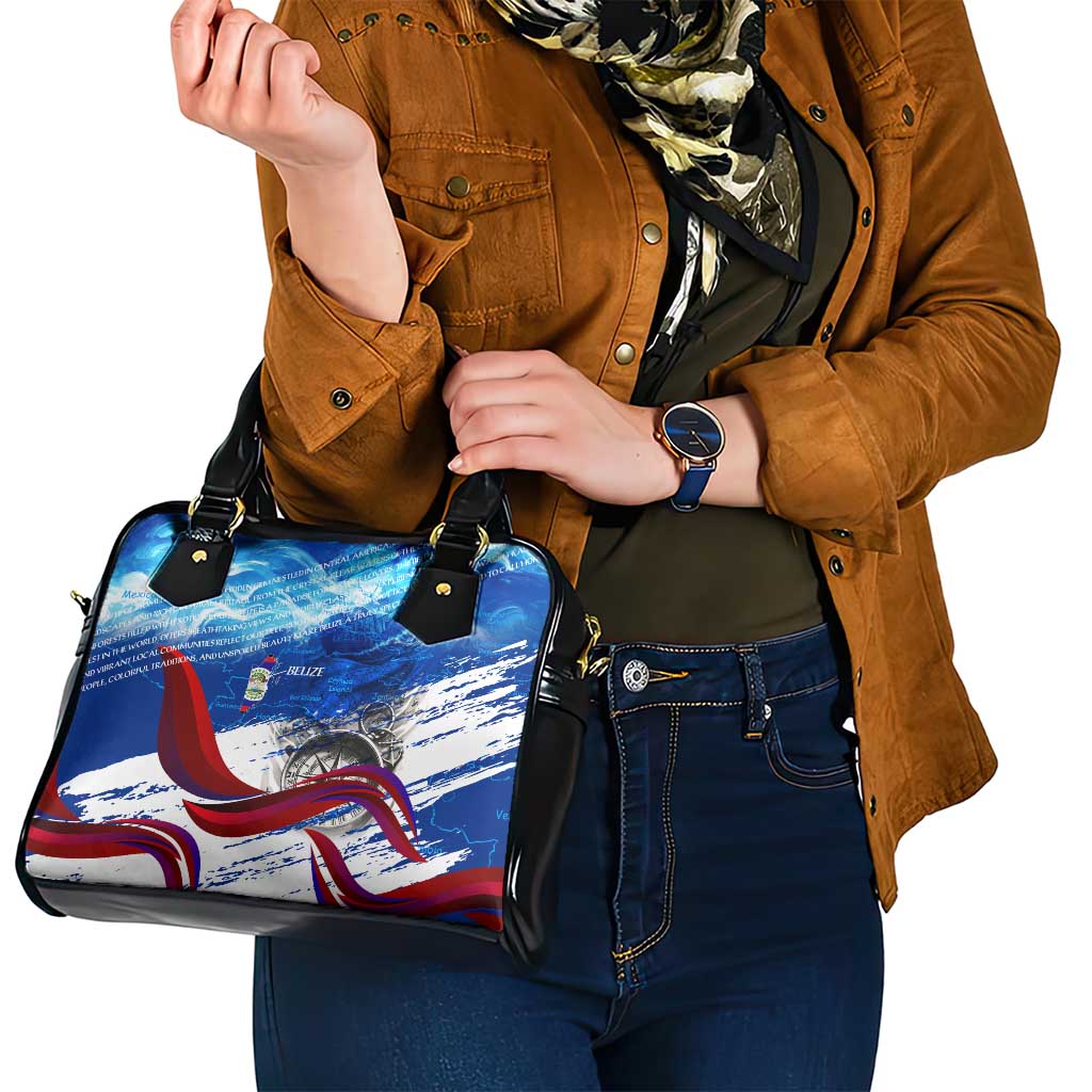 Belize One Flag One Heart Shoulder Handbag Caribbean Heartbeat - Where Compass Meets Culture
