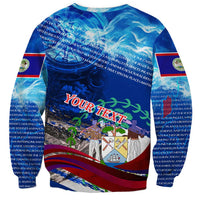 Belize One Flag One Heart Sweatshirt Caribbean Heartbeat - Where Compass Meets Culture