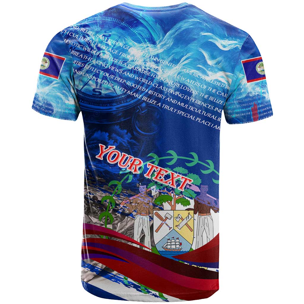 Belize One Flag One Heart T Shirt Caribbean Heartbeat - Where Compass Meets Culture