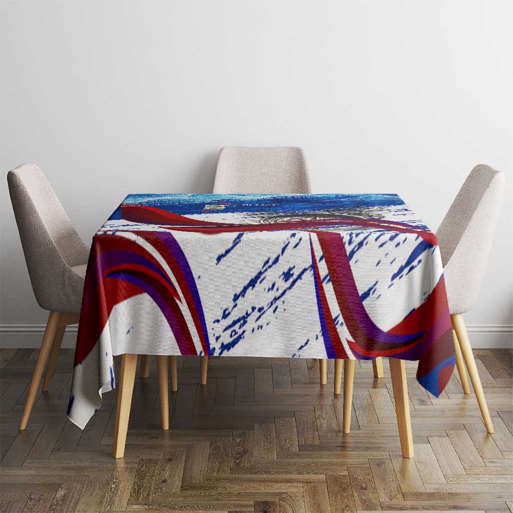 Belize One Flag One Heart Tablecloth Caribbean Heartbeat - Where Compass Meets Culture