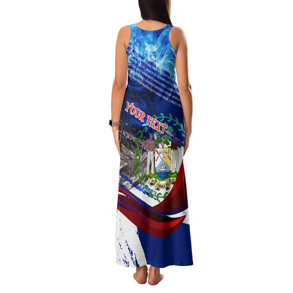 Belize One Flag One Heart Tank Maxi Dress Caribbean Heartbeat - Where Compass Meets Culture