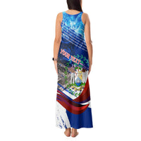 Belize One Flag One Heart Tank Maxi Dress Caribbean Heartbeat - Where Compass Meets Culture