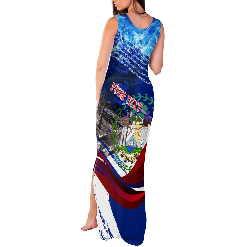 Belize One Flag One Heart Tank Maxi Dress Caribbean Heartbeat - Where Compass Meets Culture