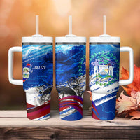 Belize One Flag One Heart Tumbler With Handle Caribbean Heartbeat - Where Compass Meets Culture