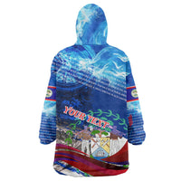 Belize One Flag One Heart Wearable Blanket Hoodie Caribbean Heartbeat - Where Compass Meets Culture