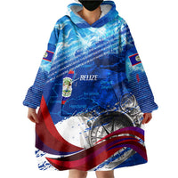 Belize One Flag One Heart Wearable Blanket Hoodie Caribbean Heartbeat - Where Compass Meets Culture