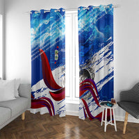 Belize One Flag One Heart Window Curtain Caribbean Heartbeat - Where Compass Meets Culture