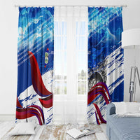 Belize One Flag One Heart Window Curtain Caribbean Heartbeat - Where Compass Meets Culture