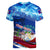 Belize One Flag One Heart Women V-Neck T-Shirt Caribbean Heartbeat - Where Compass Meets Culture