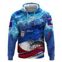 Belize One Flag One Heart Zip Hoodie Caribbean Heartbeat - Where Compass Meets Culture