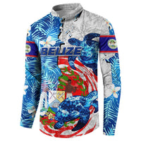 Sea Turtle Belize Button Sweatshirt Ocean Soul Tropical Spirit