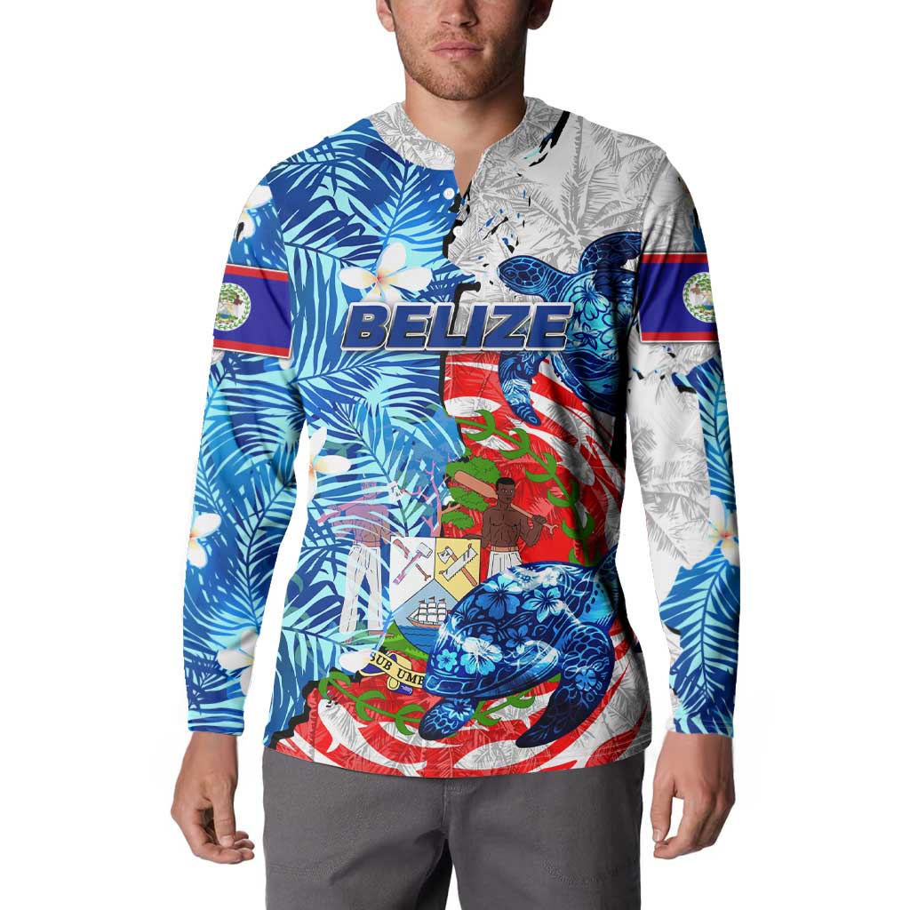 Sea Turtle Belize Button Sweatshirt Ocean Soul Tropical Spirit