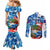 Sea Turtle Belize Couples Matching Mermaid Dress and Long Sleeve Button Shirt Ocean Soul Tropical Spirit