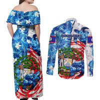 Sea Turtle Belize Couples Matching Off Shoulder Maxi Dress and Long Sleeve Button Shirt Ocean Soul Tropical Spirit