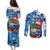 Sea Turtle Belize Couples Matching Puletasi and Long Sleeve Button Shirt Ocean Soul Tropical Spirit
