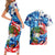 Sea Turtle Belize Couples Matching Short Sleeve Bodycon Dress and Hawaiian Shirt Ocean Soul Tropical Spirit