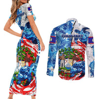 Sea Turtle Belize Couples Matching Short Sleeve Bodycon Dress and Long Sleeve Button Shirt Ocean Soul Tropical Spirit