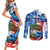 Sea Turtle Belize Couples Matching Short Sleeve Bodycon Dress and Long Sleeve Button Shirt Ocean Soul Tropical Spirit