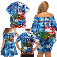 Sea Turtle Belize Family Matching Off Shoulder Short Dress and Hawaiian Shirt Ocean Soul Tropical Spirit