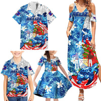 Sea Turtle Belize Family Matching Summer Maxi Dress and Hawaiian Shirt Ocean Soul Tropical Spirit