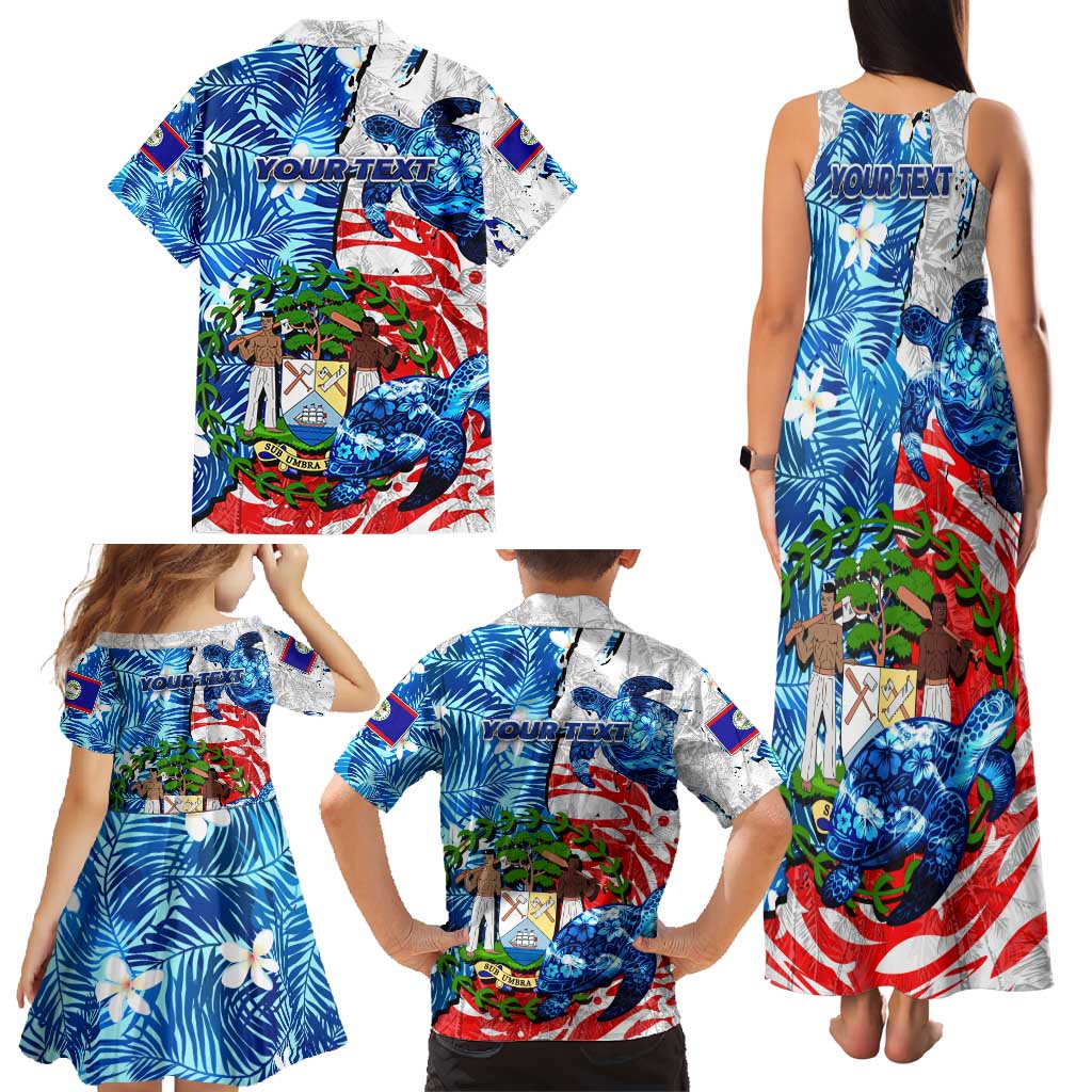 Sea Turtle Belize Family Matching Tank Maxi Dress and Hawaiian Shirt Ocean Soul Tropical Spirit