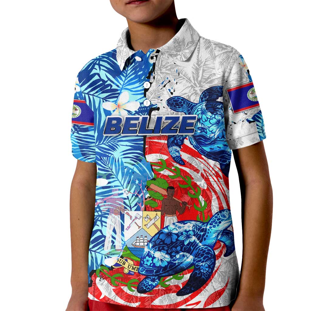 Sea Turtle Belize Kid Polo Shirt Ocean Soul Tropical Spirit