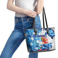 Sea Turtle Belize Leather Tote Bag Ocean Soul Tropical Spirit
