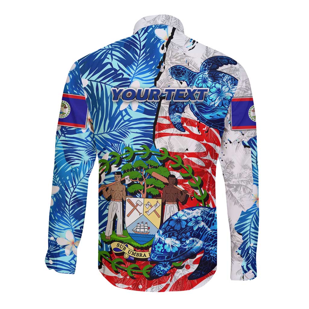 Sea Turtle Belize Long Sleeve Button Shirt Ocean Soul Tropical Spirit