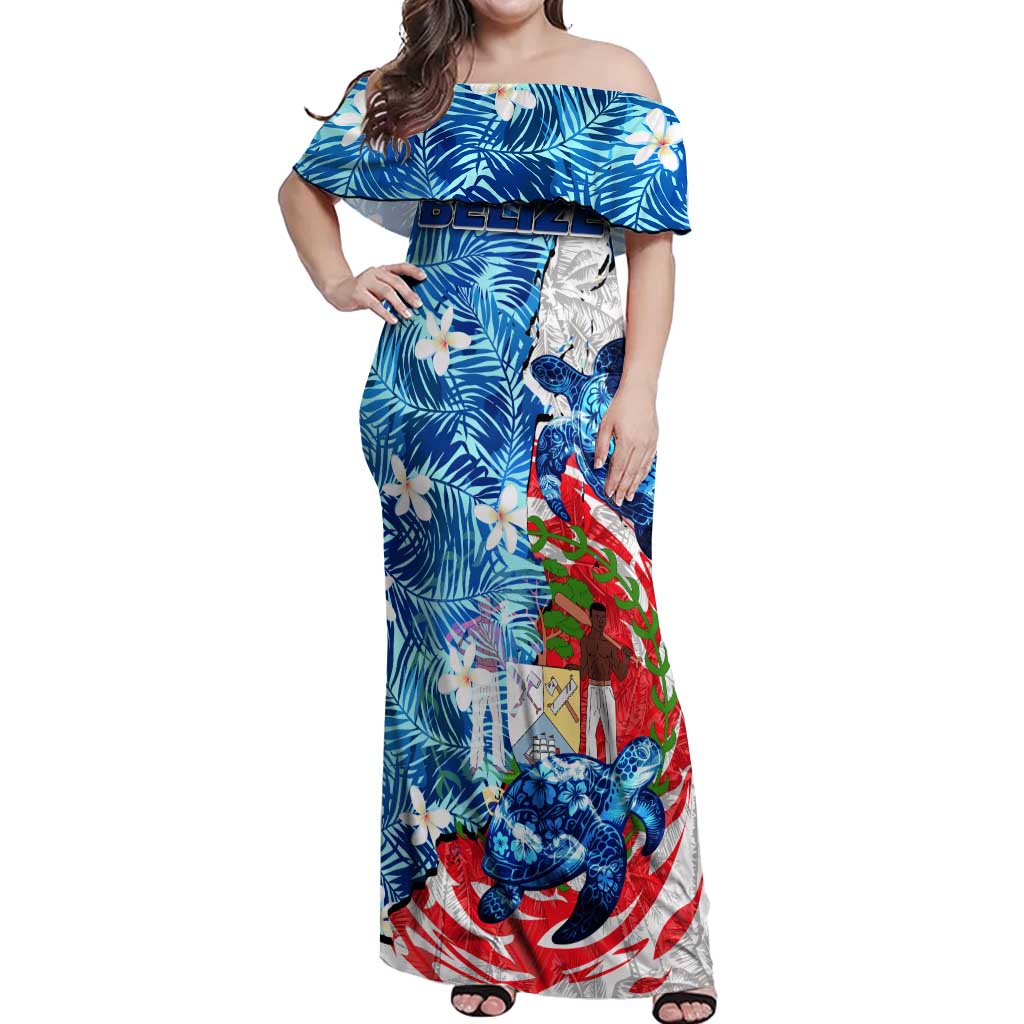 Sea Turtle Belize Off Shoulder Maxi Dress Ocean Soul Tropical Spirit
