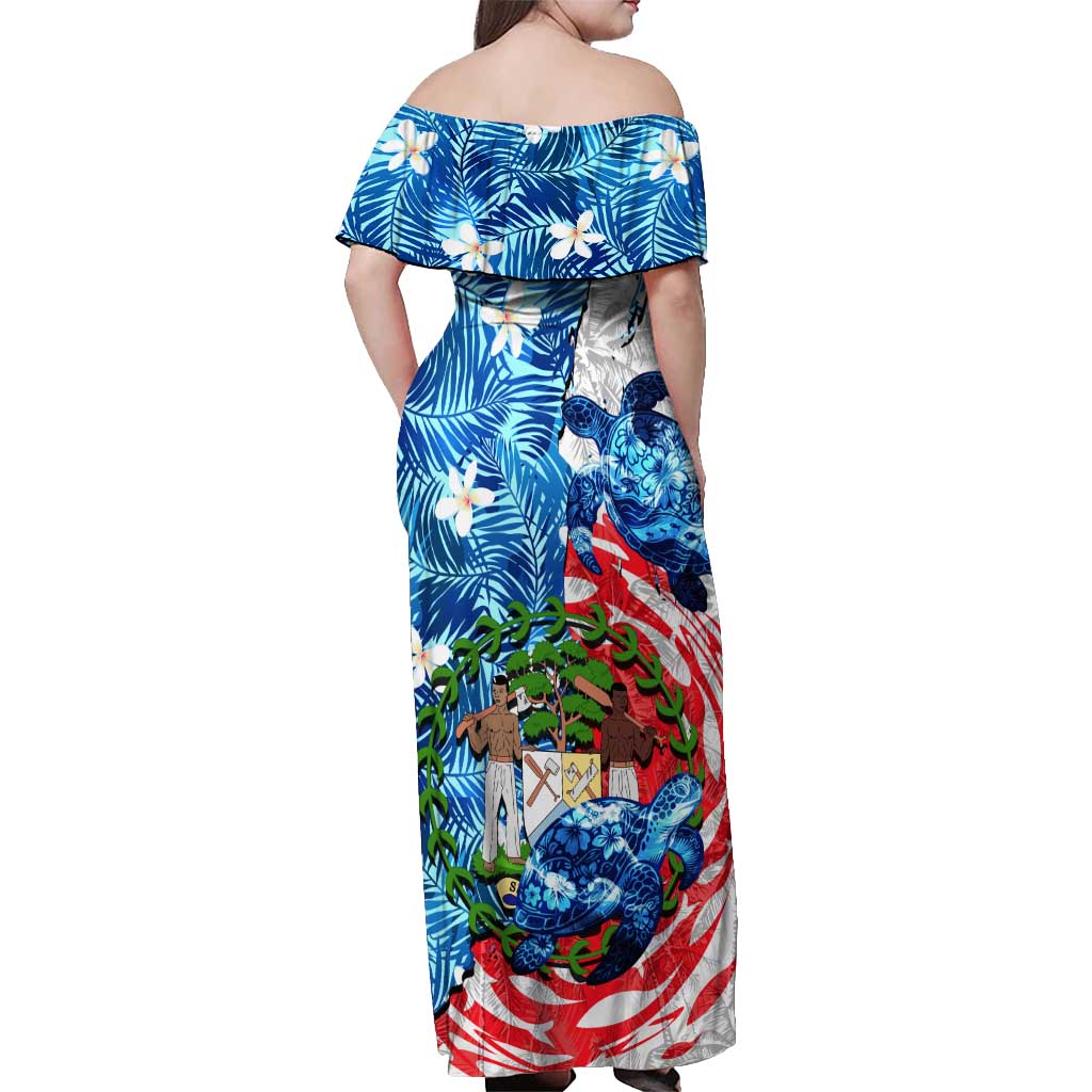 Sea Turtle Belize Off Shoulder Maxi Dress Ocean Soul Tropical Spirit