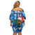 Sea Turtle Belize Off Shoulder Short Dress Ocean Soul Tropical Spirit