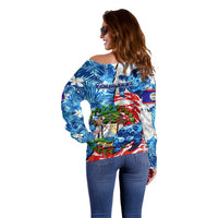 Sea Turtle Belize Off Shoulder Sweater Ocean Soul Tropical Spirit