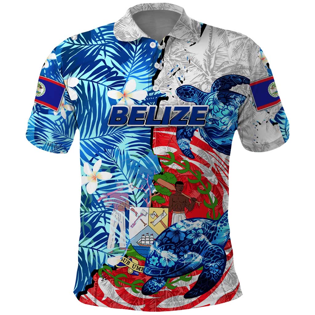 Sea Turtle Belize Polo Shirt Ocean Soul Tropical Spirit
