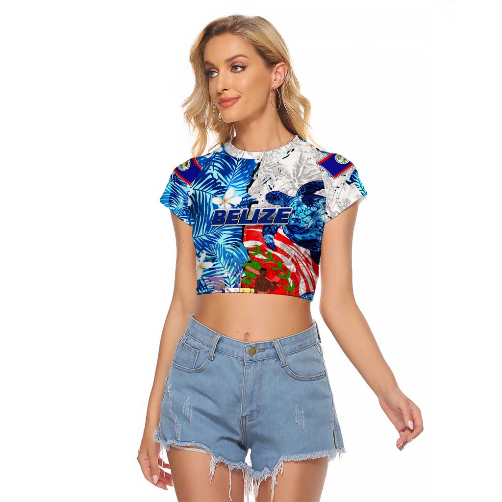 Sea Turtle Belize Raglan Cropped T Shirt Ocean Soul Tropical Spirit