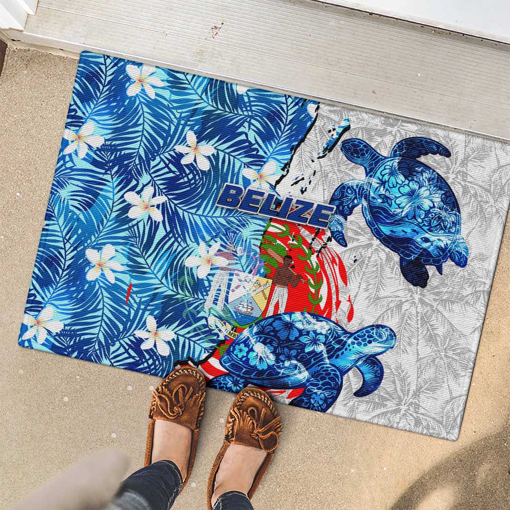 Sea Turtle Belize Rubber Doormat Ocean Soul Tropical Spirit