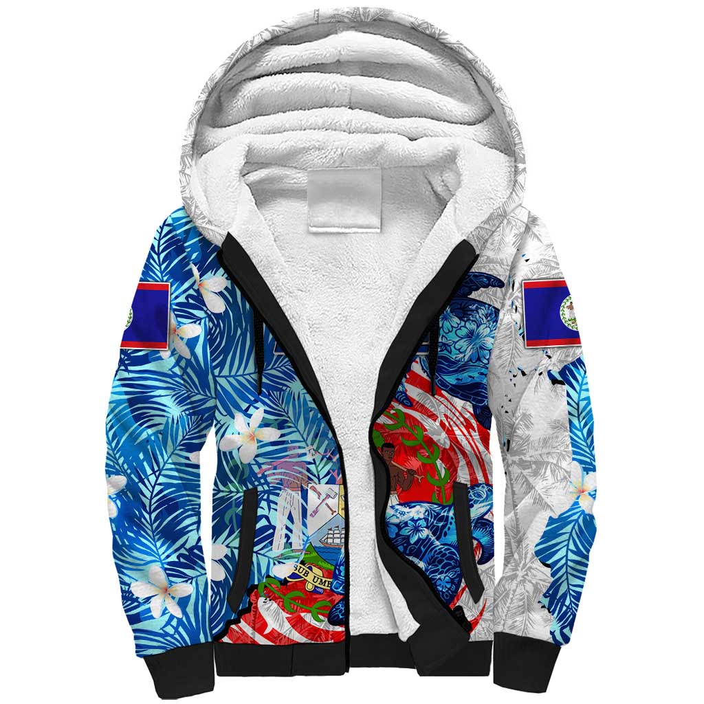 Sea Turtle Belize Sherpa Hoodie Ocean Soul Tropical Spirit