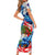 Sea Turtle Belize Short Sleeve Bodycon Dress Ocean Soul Tropical Spirit