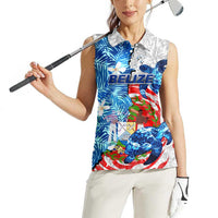 Sea Turtle Belize Women Sleeveless Polo Shirt Ocean Soul Tropical Spirit