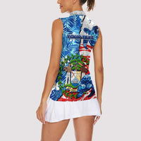 Sea Turtle Belize Women Sleeveless Polo Shirt Ocean Soul Tropical Spirit