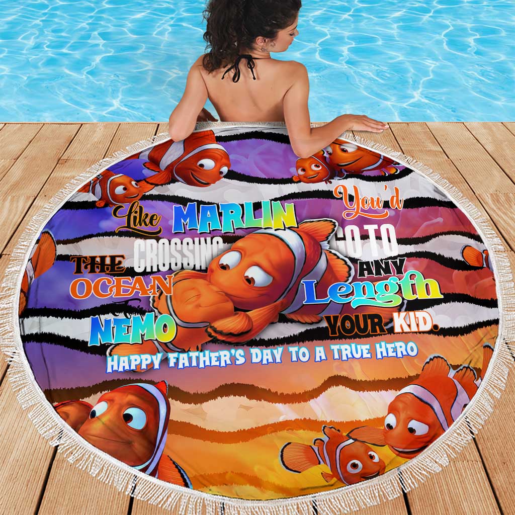 The Ocean Best Dad Beach Blanket Like Marlin Happy Fathers Day To a True Hero - Wonder Print Shop