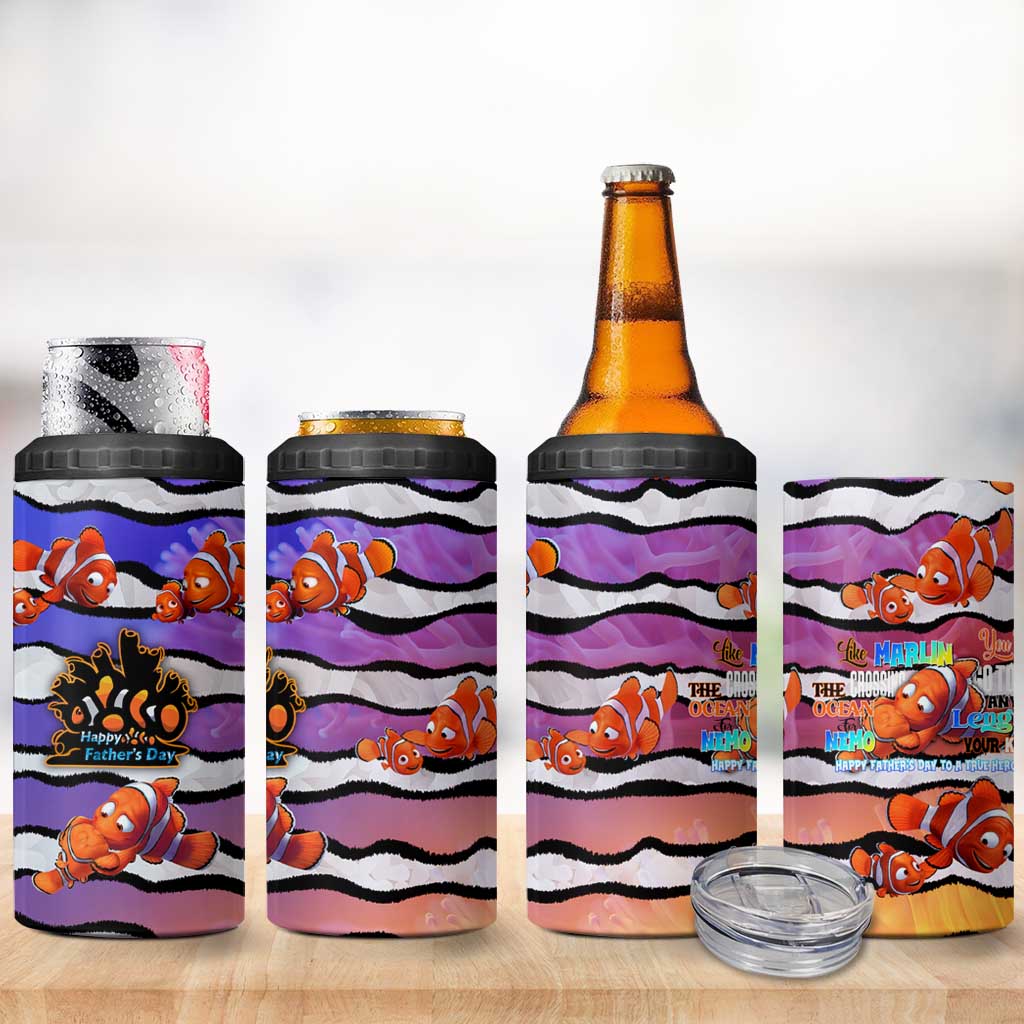 The Ocean Best Dad 4 in 1 Can Cooler Tumbler Like Marlin Happy Fathers Day To a True Hero - Wonder Print Shop