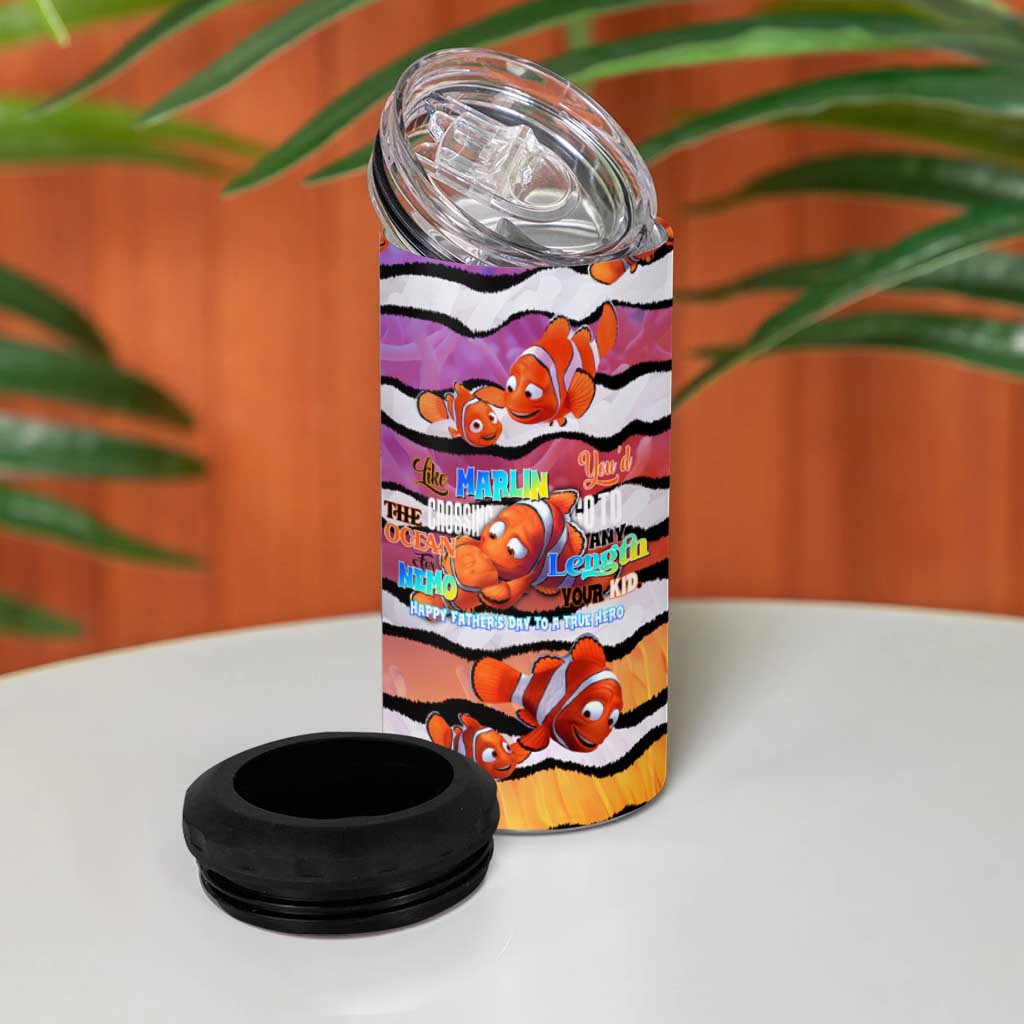 The Ocean Best Dad 4 in 1 Can Cooler Tumbler Like Marlin Happy Fathers Day To a True Hero - Wonder Print Shop